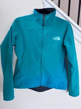 The North Face Teal Jacket with White Logo